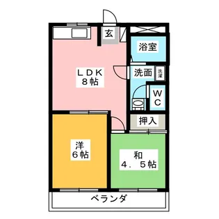 レジデンスカワセ【2階】の間取り