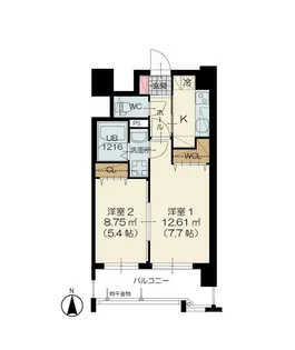 福岡県北九州市小倉南区下曽根3【マンション】の間取り