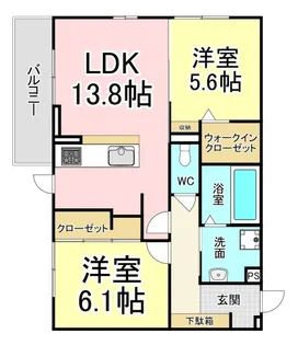 福岡県北九州市八幡西区東鳴水2【アパート】の間取り