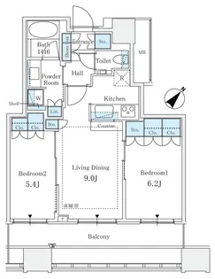 CAPITAL GATE PLACE ザ・タワー【12階】の間取り