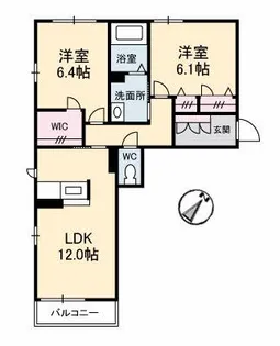 シャーメゾン ベルクムント【1階】の間取り