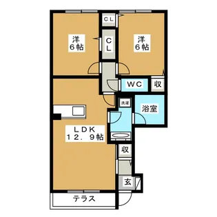 アーク クレール【1階】の間取り