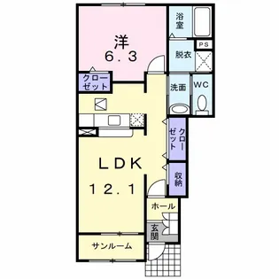 フローレンス【1階】の間取り