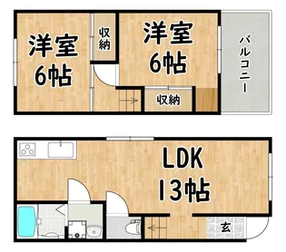 大阪府大阪市東住吉区矢田2【一戸建】の間取り