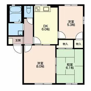 ラフォーレビラ B【1階】の間取り