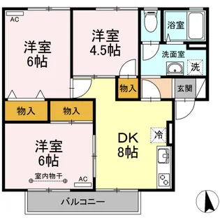 ハイカムール・リジェール【2階】の間取り