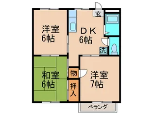 ハイツ力丸【2階】の間取り