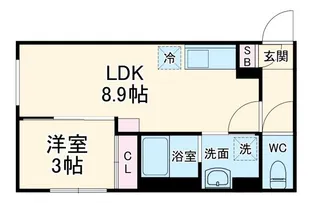 リーデンス名古屋駅西【2階】の間取り