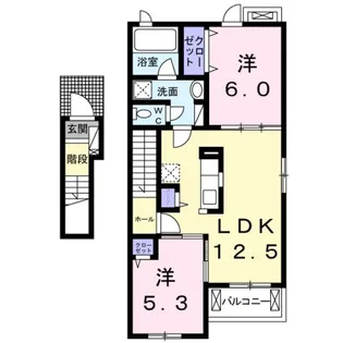 サンフローラA【2階】の間取り