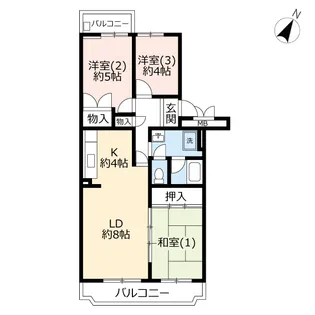 UR中山駅前ハイツ【4階】の間取り