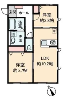 クレール新座【1階】の間取り