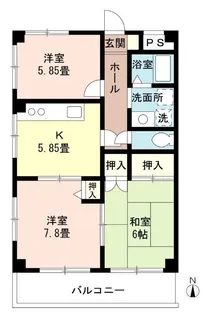 ディアシティ差間【3階】の間取り