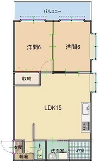 ゴールドマンション赤道【6階】の間取り