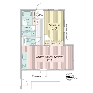 レジデンス桜新町スクエア【1階】の間取り