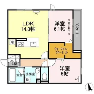野秋ハイツII【2階】の間取り