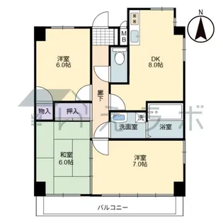 ロイヤルコートブルージュ【3階】の間取り