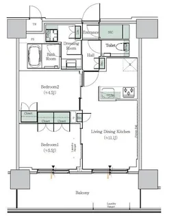 ONE ROOF RESIDENCE NISHINIPPORI【14階】の間取り