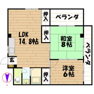 シャンボール今里II番館【5階】の間取り
