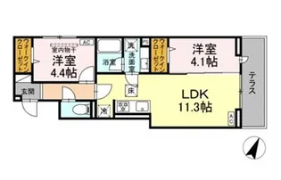 ディーパイナ保土ヶ谷【1階】の間取り