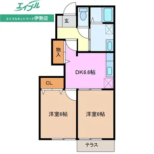 ボヌール B棟【1階】の間取り