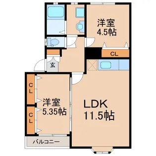 パウンドフィールド【1階】の間取り
