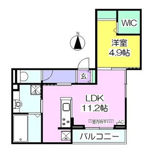 セレスティア開成B【3階】の間取り