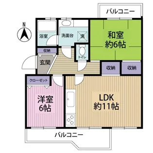 稲毛高浜南団地【2階】の間取り