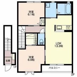 グランメゾン萌 A棟【2階】の間取り