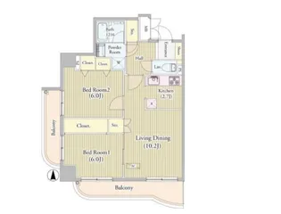 センテニアルタワー【6階】の間取り