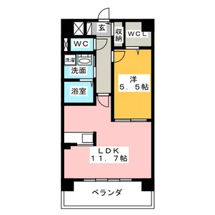 レクラン栄生【7階】の間取り