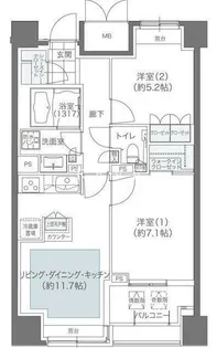メゾンカルム本郷【12階】の間取り