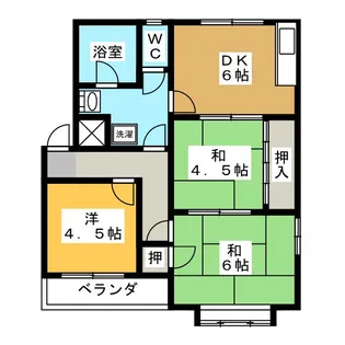 プリンセス石山【1階】の間取り