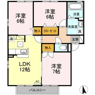 グリーンヒル高岡台 B【1階】の間取り