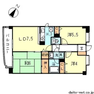 ヴェルディール・よしおか【3階】の間取り