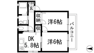シャーメゾン逆瀬川A棟【2階】の間取り
