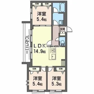 リラフォートタカマツ【2階】の間取り