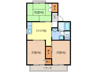 セジュールJLYCINE藤【1階】の間取り