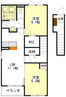 パーチェ・S I・II【2階】の間取り