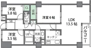 プライムアーバン千歳烏山【1階】の間取り
