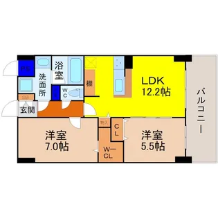 スタシオン川名公園【6階】の間取り