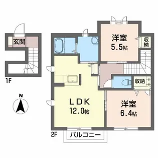 コットン ハウスA【2階】の間取り