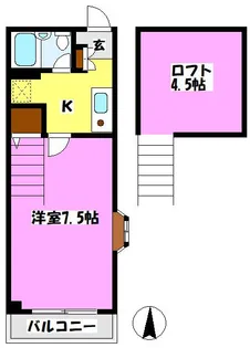 エステート北小金E棟【3階】の間取り