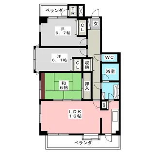 富沢シティハウス【2階】の間取り