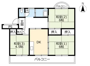UR戸頭【3階】の間取り