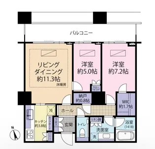 パークコート麻布十番ザ・タワー【24階】の間取り