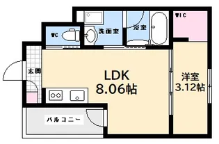 MOVE旭園 SOUTH【1階】の間取り