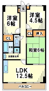 エスポワール西調布【6階】の間取り