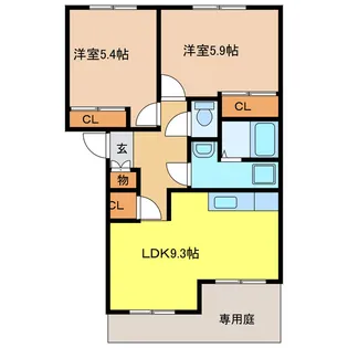 メモリアルパレス岩倉【1階】の間取り