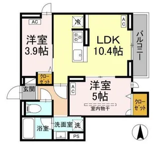 セレスティア上北沢【2階】の間取り