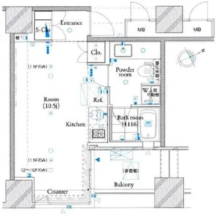 ザ・タワー芝浦【2階】の間取り